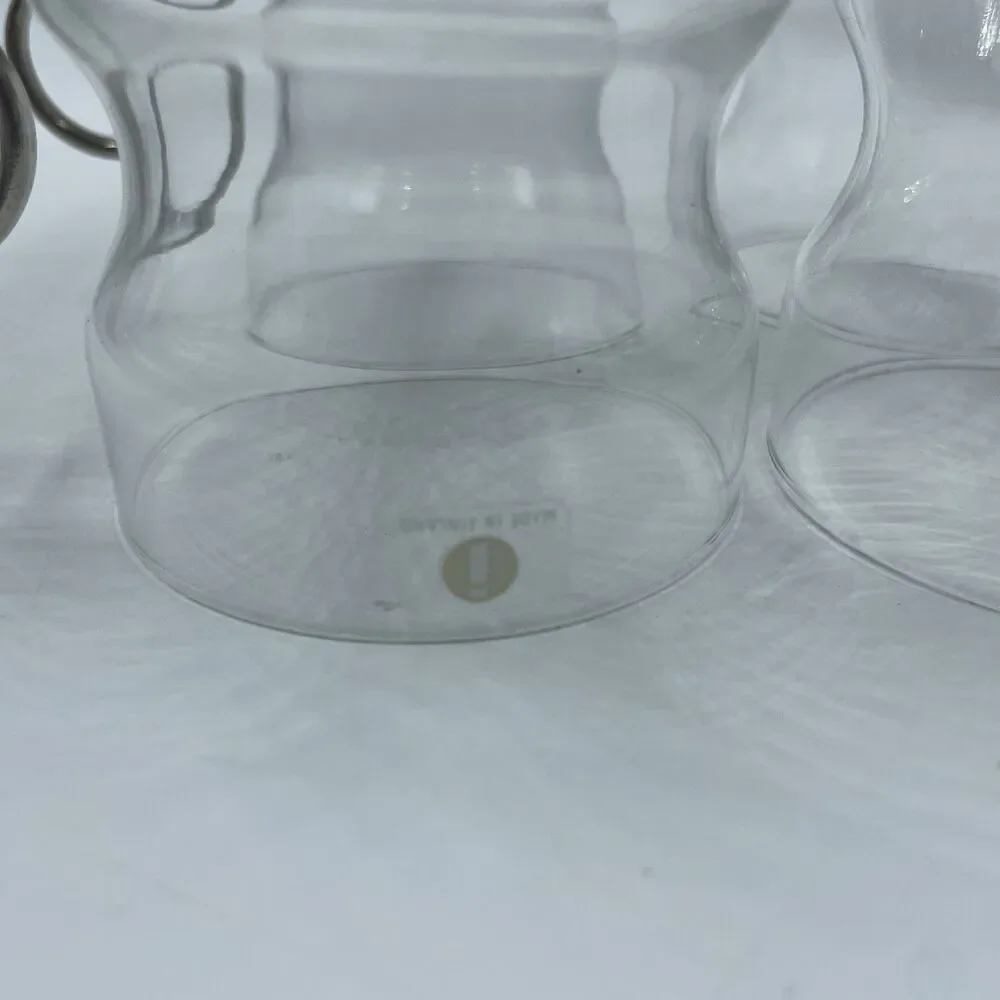 Set of FOUR Iittala Finland Tsaikka Glass w/ Metal Holder ~ Timo Sarpaneva